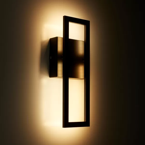 Globe Electric 44782 Maisel LED Integrated Outdoor Wall Sconce Matte Black 8W 650 Lumens 2700 Kelvin 492Black  McKay