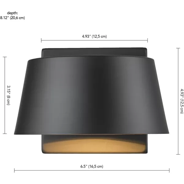 Globe Electric 44782 Maisel LED Integrated Outdoor Wall Sconce Matte Black 8W 650 Lumens 2700 Kelvin 492Matte Black  Maisel