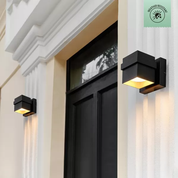 Globe Electric 44782 Maisel LED Integrated Outdoor Wall Sconce Matte Black 8W 650 Lumens 2700 Kelvin 492Matte Black  Yvie