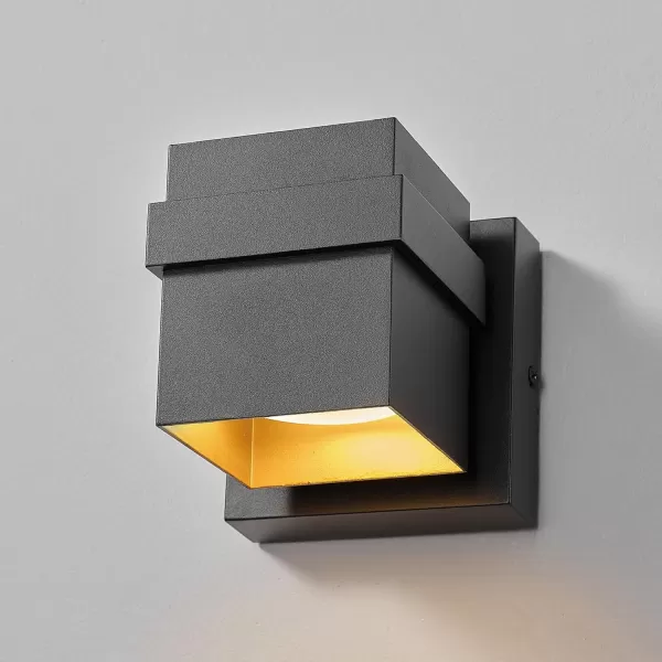 Globe Electric 44782 Maisel LED Integrated Outdoor Wall Sconce Matte Black 8W 650 Lumens 2700 Kelvin 492Matte Black  Yvie