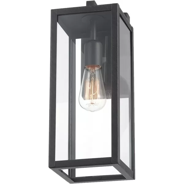 Globe Electric 44681 Bowery Sconce Matte Black with Faux Wood AccentsBrushed Dark Bronze