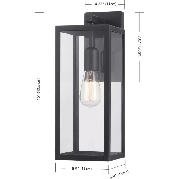 Globe Electric 44681 Bowery Sconce Matte Black with Faux Wood AccentsBrushed Dark Bronze