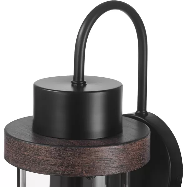 Globe Electric 44681 Bowery Sconce Matte Black with Faux Wood AccentsFaux Wood