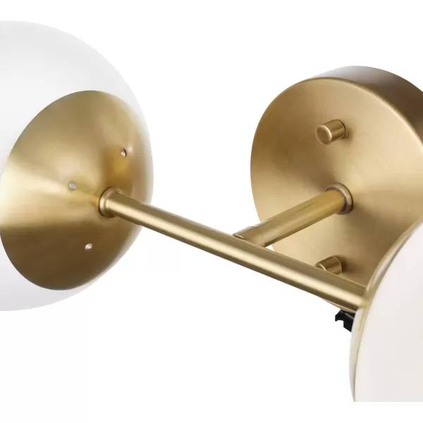 imageGlobe Electric Celestia 2Light Wall Sconce Matte Brass Frosted Glass Shades Bulb Not Included