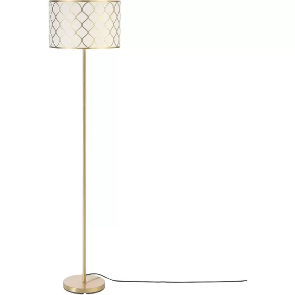 imageGlobe Electric Novogratz x 65787 Kinsley 65quot Floor Lamp Matte Brass Metal Mesh Over Cotton Shade