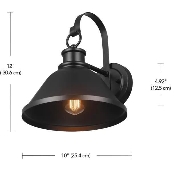 imageGlobe Electric 40190 1Light IndoorOutdoor Wall Sconce Oil Rubbed Bronze Wall Lighting Wall Lamp Dimmable Kitchen Sconces Wall Lighting Porch Light Patio Dcor Bulb Not IncludedMatte Black  Outdoor