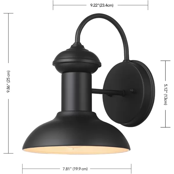 imageGlobe Electric 40190 1Light IndoorOutdoor Wall Sconce Oil Rubbed Bronze Wall Lighting Wall Lamp Dimmable Kitchen Sconces Wall Lighting Porch Light Patio Dcor Bulb Not IncludedMatte Black  Martes