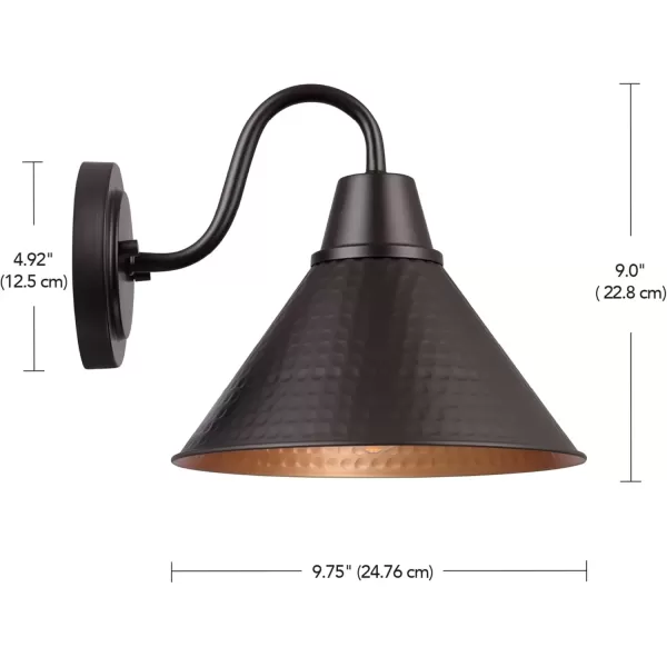 imageGlobe Electric 40190 1Light IndoorOutdoor Wall Sconce Oil Rubbed Bronze Wall Lighting Wall Lamp Dimmable Kitchen Sconces Wall Lighting Porch Light Patio Dcor Bulb Not IncludedBronze  Outdoor