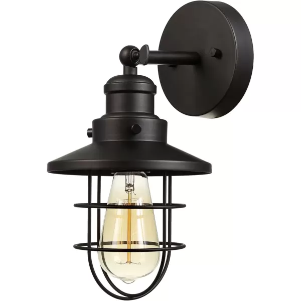 imageGlobe Electric 59123 1Light Wall Sconce Dark Bronze Removable Cage Shade Wall Lighting Wall Lamp Dimmable Wall Lights for Bedroom Kitchen Sconces Wall Lighting Home Dcor Bulb Not IncludedDark Bronze