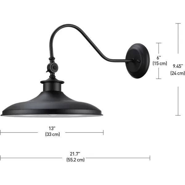 imageGlobe Electric 65855 Belmont 1Light Wall Sconce Satin Black Gold Accents Bulb Not IncludedAedan Black