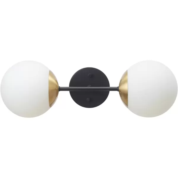 imageGlobe Electric 65855 Belmont 1Light Wall Sconce Satin Black Gold Accents Bulb Not IncludedCelestia Black