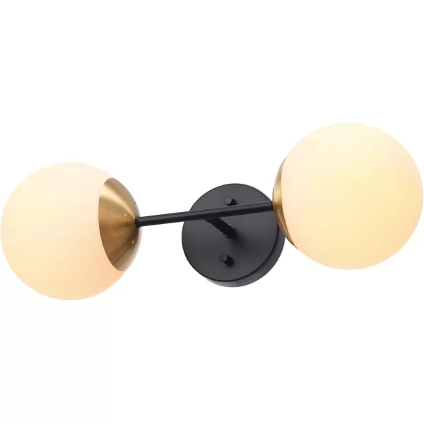 imageGlobe Electric 65855 Belmont 1Light Wall Sconce Satin Black Gold Accents Bulb Not IncludedCelestia Black