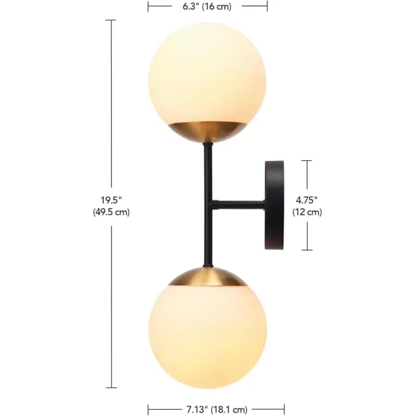 imageGlobe Electric 65855 Belmont 1Light Wall Sconce Satin Black Gold Accents Bulb Not IncludedCelestia Black