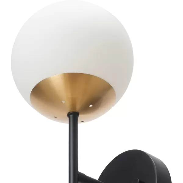 imageGlobe Electric 65855 Belmont 1Light Wall Sconce Satin Black Gold Accents Bulb Not IncludedCelestia Black