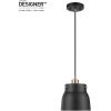 imageGlobe Electric 60607 1Light Pendant Light Matte Black Matte Brass Accents Matte Brass Interior Designer Black Cloth Hanging Cord Kitchen Island Caf Ceiling Hanging Light Bulb Not IncludedMatte Black  Brass