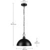 imageGlobe Electric 60607 1Light Pendant Light Matte Black Matte Brass Accents Matte Brass Interior Designer Black Cloth Hanging Cord Kitchen Island Caf Ceiling Hanging Light Bulb Not IncludedWeathered Black