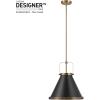 imageGlobe Electric 60607 1Light Pendant Light Matte Black Matte Brass Accents Matte Brass Interior Designer Black Cloth Hanging Cord Kitchen Island Caf Ceiling Hanging Light Bulb Not IncludedMatte Brass  Sophia