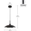 imageGlobe Electric 60607 1Light Pendant Light Matte Black Matte Brass Accents Matte Brass Interior Designer Black Cloth Hanging Cord Kitchen Island Caf Ceiling Hanging Light Bulb Not IncludedGlossy Black