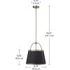 imageGlobe Electric 60607 1Light Pendant Light Matte Black Matte Brass Accents Matte Brass Interior Designer Black Cloth Hanging Cord Kitchen Island Caf Ceiling Hanging Light Bulb Not IncludedAntique Brass  Riley