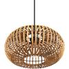 imageGlobe Electric 61063 1Light Pendant Light Rattan Shade Black Socket Black Fabric Hanging Cord Home Dcor Lighting Adjustable Height Light Fixture Ceiling Hanging Bulb Not Included