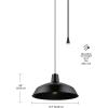 imageGlobe Electric 65155 1Light Industrial Warehouse Pendant Matte Black E26 Base Socket Kitchen Island Caf Decorative Ceiling Hanging Light Fixture Modern Vintage Bulb Not IncludedBarnyard PlugIn