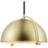 imageGlobe Electric 65773 1Light Pendant Black Matte Finish Brass Accents Half Opal Glass Shade Kitchen Island Caf Decorative Ceiling Hanging Light Fixture Modern Vintage Bulb Not IncludedDolores