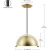 imageGlobe Electric 65773 1Light Pendant Black Matte Finish Brass Accents Half Opal Glass Shade Kitchen Island Caf Decorative Ceiling Hanging Light Fixture Modern Vintage Bulb Not IncludedDolores