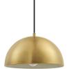 imageGlobe Electric 65773 1Light Pendant Black Matte Finish Brass Accents Half Opal Glass Shade Kitchen Island Caf Decorative Ceiling Hanging Light Fixture Modern Vintage Bulb Not IncludedHazel