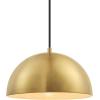 imageGlobe Electric 65773 1Light Pendant Black Matte Finish Brass Accents Half Opal Glass Shade Kitchen Island Caf Decorative Ceiling Hanging Light Fixture Modern Vintage Bulb Not IncludedHazel