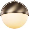 imageGlobe Electric 65773 1Light Pendant Black Matte Finish Brass Accents Half Opal Glass Shade Kitchen Island Caf Decorative Ceiling Hanging Light Fixture Modern Vintage Bulb Not IncludedYork