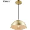 imageGlobe Electric 65773 1Light Pendant Black Matte Finish Brass Accents Half Opal Glass Shade Kitchen Island Caf Decorative Ceiling Hanging Light Fixture Modern Vintage Bulb Not IncludedDolores