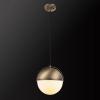 imageGlobe Electric 65773 1Light Pendant Black Matte Finish Brass Accents Half Opal Glass Shade Kitchen Island Caf Decorative Ceiling Hanging Light Fixture Modern Vintage Bulb Not IncludedYork