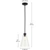 imageGlobe Jackson 1Light Pendant Antique Brass Bronze Accent Glass Shade64750Matte Black  Gizele