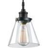 imageGlobe Jackson 1Light Pendant Antique Brass Bronze Accent Glass Shade64750Matte Black  Jackson