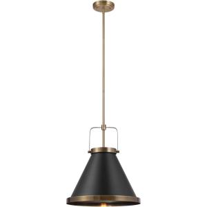 imageGlobe Electric 60607 1Light Pendant Light Matte Black Matte Brass Accents Matte Brass Interior Designer Black Cloth Hanging Cord Kitchen Island Caf Ceiling Hanging Light Bulb Not IncludedMatte Brass  Sophia