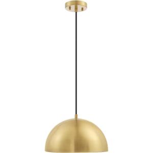 imageGlobe Electric 65773 1Light Pendant Black Matte Finish Brass Accents Half Opal Glass Shade Kitchen Island Caf Decorative Ceiling Hanging Light Fixture Modern Vintage Bulb Not IncludedHazel