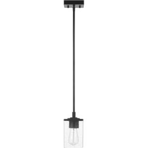 imageGlobe Electric Harrow 1Light Pendant Gold Accent Socket Shade 60312 596quot Matte Black with Clear Glass Bulb Not IncludedMatte Black  Dakota