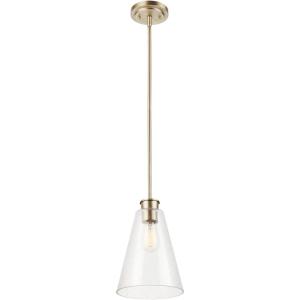 imageGlobe Jackson 1Light Pendant Antique Brass Bronze Accent Glass Shade64750Brass