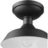 imageGlobe Electric 44663 Ray 185W LED Integrated Outdoor Indoor Flush Mount Ceiling Light Matte Black Faux Wood Accent 800 Lumens 3000 KelvinBlack  Kurt