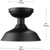 imageGlobe Electric 44663 Ray 185W LED Integrated Outdoor Indoor Flush Mount Ceiling Light Matte Black Faux Wood Accent 800 Lumens 3000 KelvinBlack  Kurt