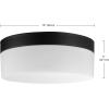 imageGlobe Electric 44663 Ray 185W LED Integrated Outdoor Indoor Flush Mount Ceiling Light Matte Black Faux Wood Accent 800 Lumens 3000 KelvinBlack  Mark