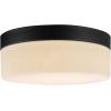 imageGlobe Electric 44663 Ray 185W LED Integrated Outdoor Indoor Flush Mount Ceiling Light Matte Black Faux Wood Accent 800 Lumens 3000 KelvinBlack  Mark