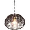 imageGlobe Electric 44759 1Light Outdoor Plugin Pendant Light Black Woven Fabric Shade Matte Black Designer Black Fabric Hanging Cord Kitchen Island Cafe Ceiling Light Bulb Not IncludedDiego Black