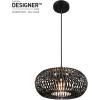 imageGlobe Electric 44759 1Light Outdoor Plugin Pendant Light Black Woven Fabric Shade Matte Black Designer Black Fabric Hanging Cord Kitchen Island Cafe Ceiling Light Bulb Not IncludedMaren