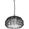 imageGlobe Electric 44759 1Light Outdoor Plugin Pendant Light Black Woven Fabric Shade Matte Black Designer Black Fabric Hanging Cord Kitchen Island Cafe Ceiling Light Bulb Not IncludedDiego Black