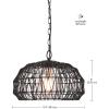 imageGlobe Electric 44759 1Light Outdoor Plugin Pendant Light Black Woven Fabric Shade Matte Black Designer Black Fabric Hanging Cord Kitchen Island Cafe Ceiling Light Bulb Not IncludedDiego Black