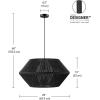 imageGlobe Electric 44759 1Light Outdoor Plugin Pendant Light Black Woven Fabric Shade Matte Black Designer Black Fabric Hanging Cord Kitchen Island Cafe Ceiling Light Bulb Not IncludedTerra  Black