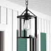 imageGlobe Electric 44773 1Light Outdoor Pendant Matte Black Clear Glass Shade E26 Base Socket Kitchen Island Caf Ceiling Hanging Light Fixture Modern Vintage Porch Light Bulb Not IncludedBlack  Outdoor