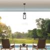 imageGlobe Electric 44773 1Light Outdoor Pendant Matte Black Clear Glass Shade E26 Base Socket Kitchen Island Caf Ceiling Hanging Light Fixture Modern Vintage Porch Light Bulb Not IncludedMatte Black  Bowery