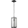 imageGlobe Electric 44773 1Light Outdoor Pendant Matte Black Clear Glass Shade E26 Base Socket Kitchen Island Caf Ceiling Hanging Light Fixture Modern Vintage Porch Light Bulb Not IncludedMatte Black  Bowery